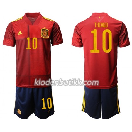 Spania Thiago 10 Barn Hjemmedraktsett Euro 2020 Kortermet (+ Korte bukser)